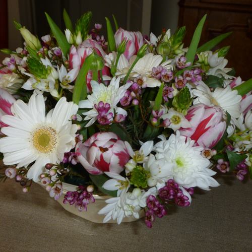 bouquets de fleurs pour un bapteme - louise et juliette
